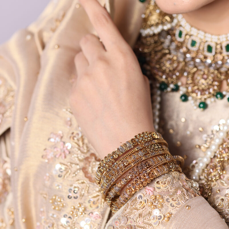 Gold Plated 7 Piece Bangles Set - 003