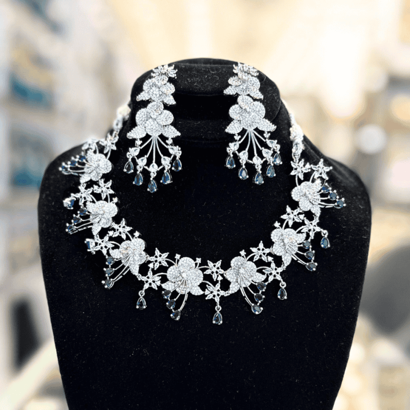 Floral Drops Zircon Set